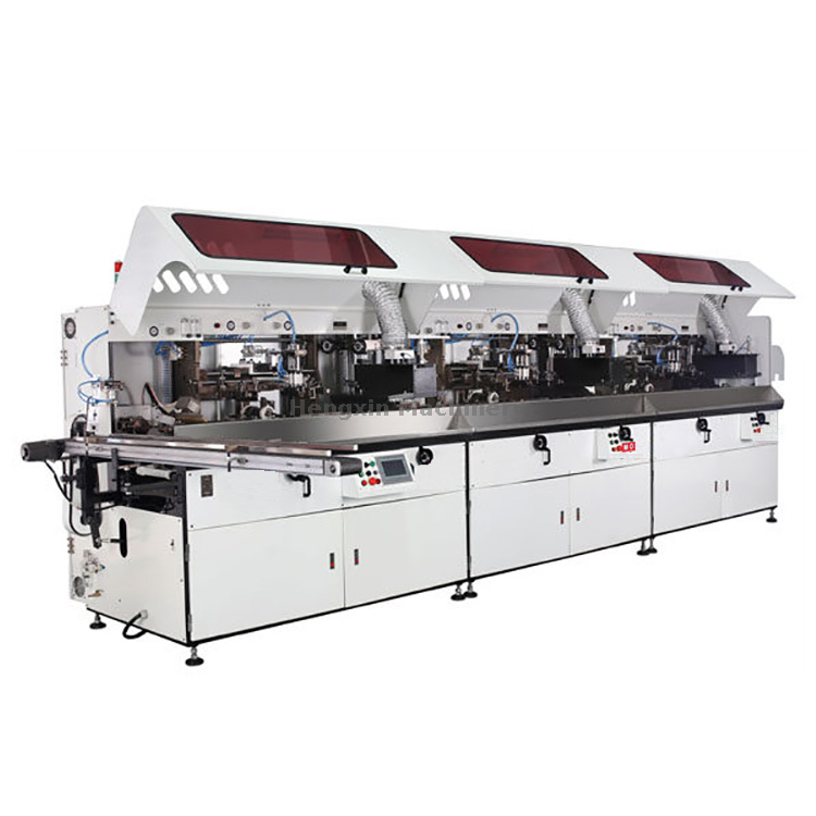 全自动多色玻璃胶管丝网印刷机 (HX-3S-UV)